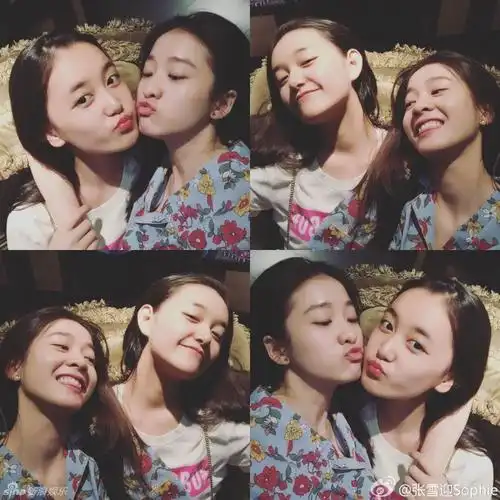 张雪迎晒与蒋依依美照 高颜值"姐妹花"(组图)