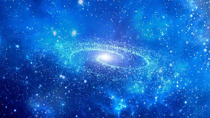 蓝色科幻行星星空粒子视频背景ae模板粒子星空背景