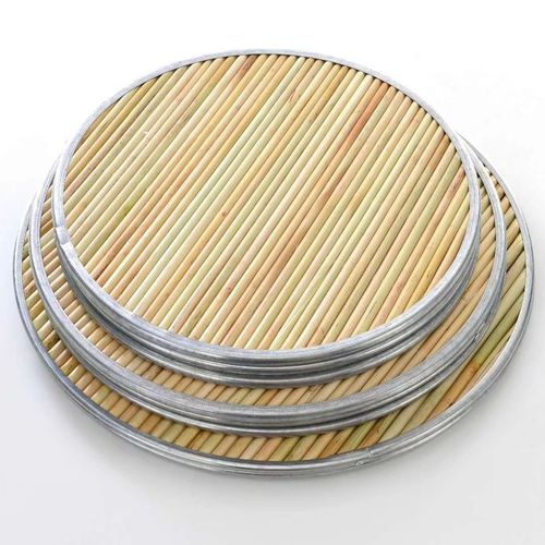 欧丽嘉 纯手工高粱杆盖垫圆形双层盖帘放饺子篦子子垫饺子托盘盖垫