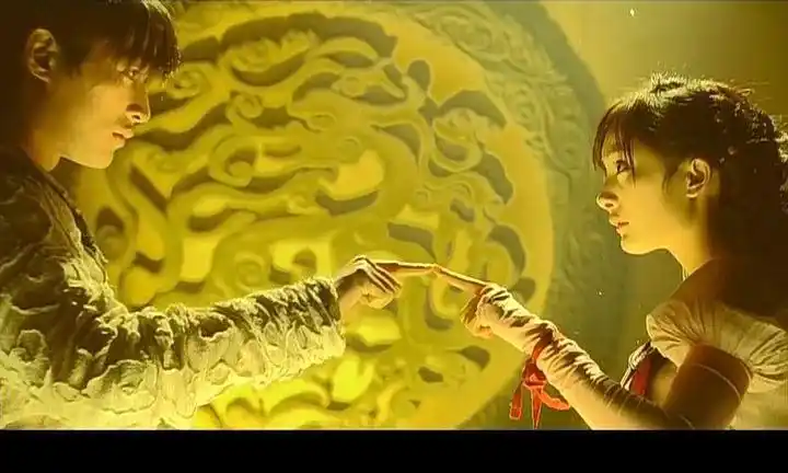 仙剑3中景天和雪见食指想碰的图片(要大,最好能做壁纸那种)