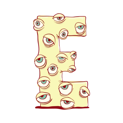 彩色卡通英文字母e图片
