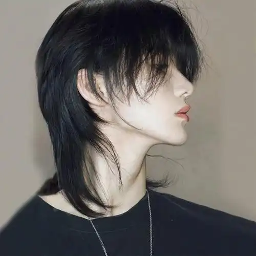 狼尾头假发 狼尾头假发男全头套式日系鲻鱼头男士长发男生武士头假发