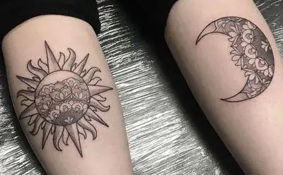 48张好看的太阳和月亮纹身图案