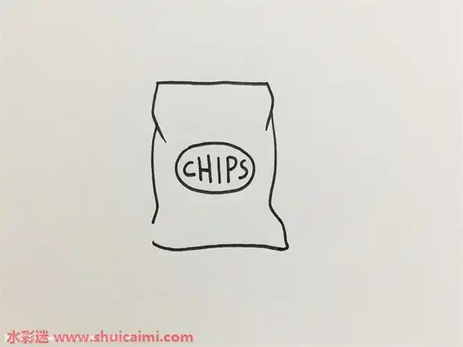 零食包装袋简笔画手绘
