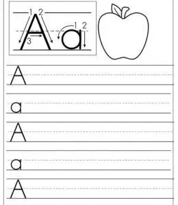 a for apple 字母aa描红打印联系图片免费下载