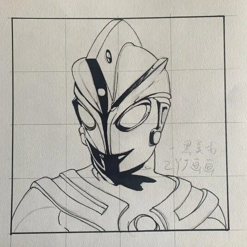 【奥特曼系列】艾斯奥特曼头像手绘过程 难度:9999999999