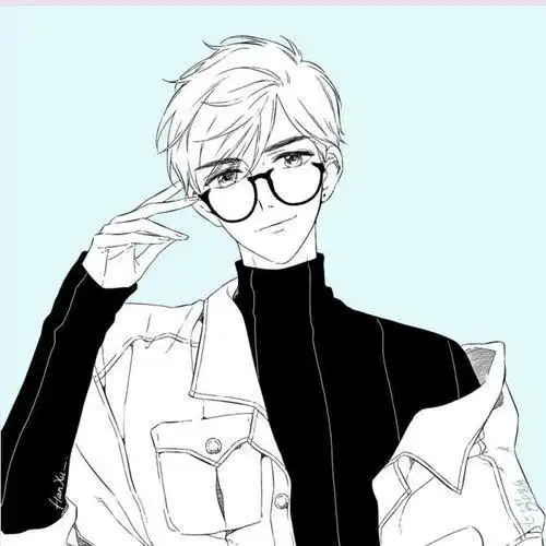 动漫眼镜男生的图片