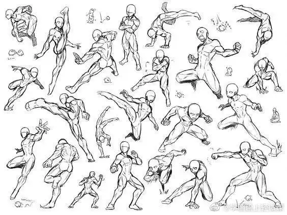 分享一组画画人体动态素材,人体手绘学习素材