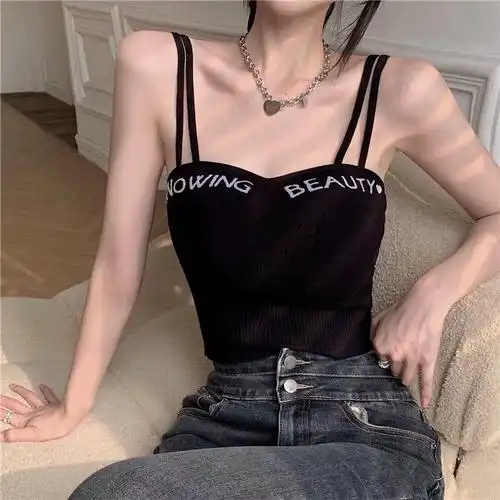 上衣交叉美背小背心吊带防走光抹胸打底裹胸内衣女外穿文胸 - 女装