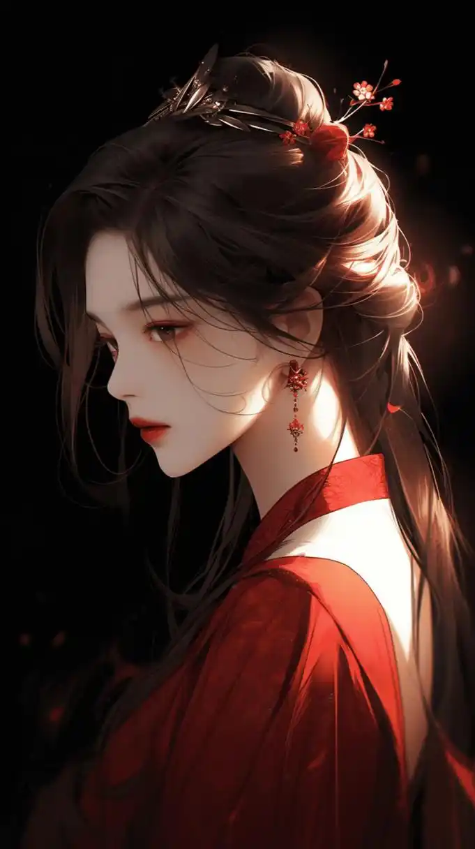 古风美女:一带红裙随风散,世间绝色尽妩媚.#头像# #微信头像