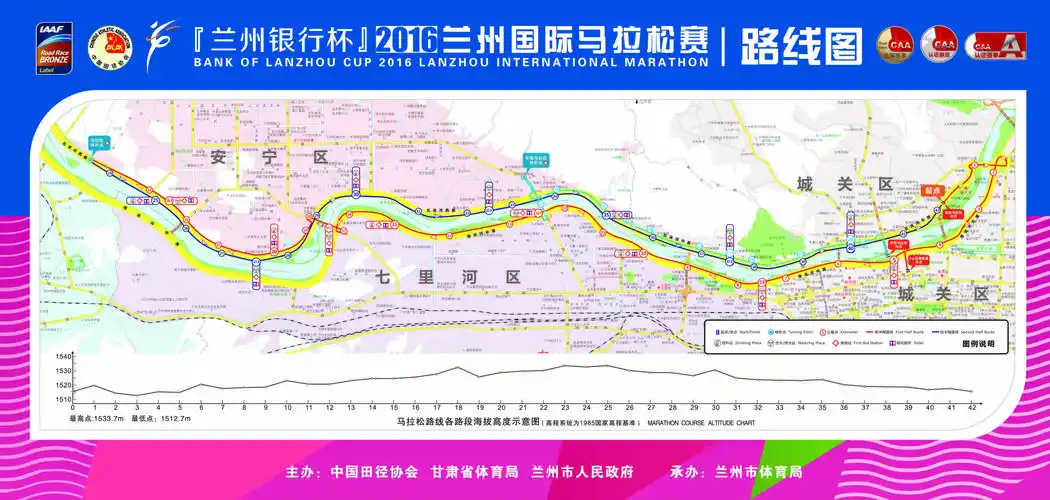 兰州银行杯2016兰州国际马拉松赛比赛路线