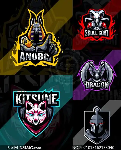 电竞游戏战队徽章标志矢量素材集v052