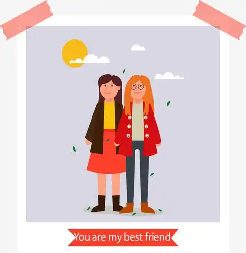 闺蜜合照免抠素材免费下载_觅元素51yuansu.com