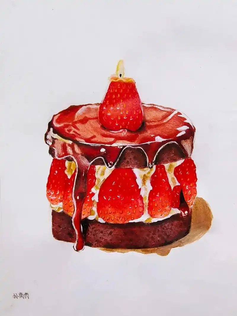 六年级同学画的彩铅甜品