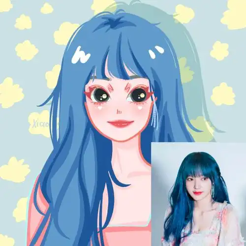 头像分享蓝头发的程潇