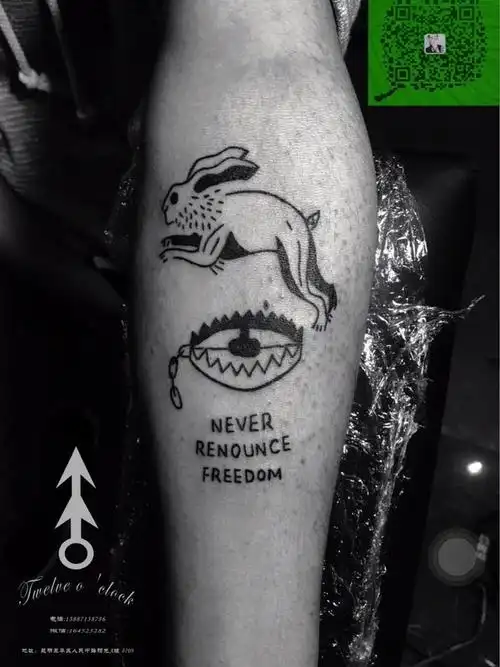 兔子_纹身图案手稿图片_十二点tattoo z的纹身作品集