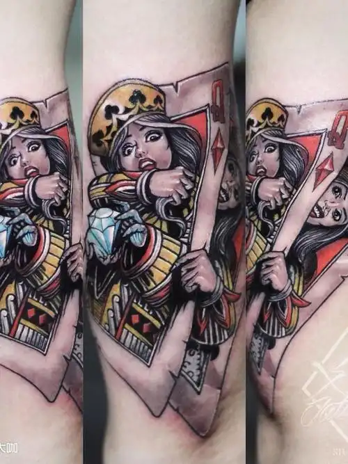 扑克_纹身图案手稿图片_潘文帮的纹身作品集