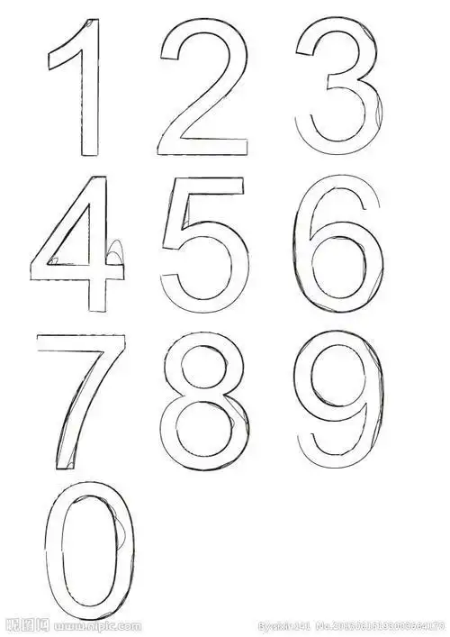阿拉伯空心数字110简笔画