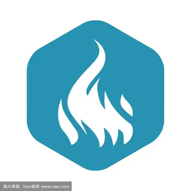 火图标.燃烧的火焰.