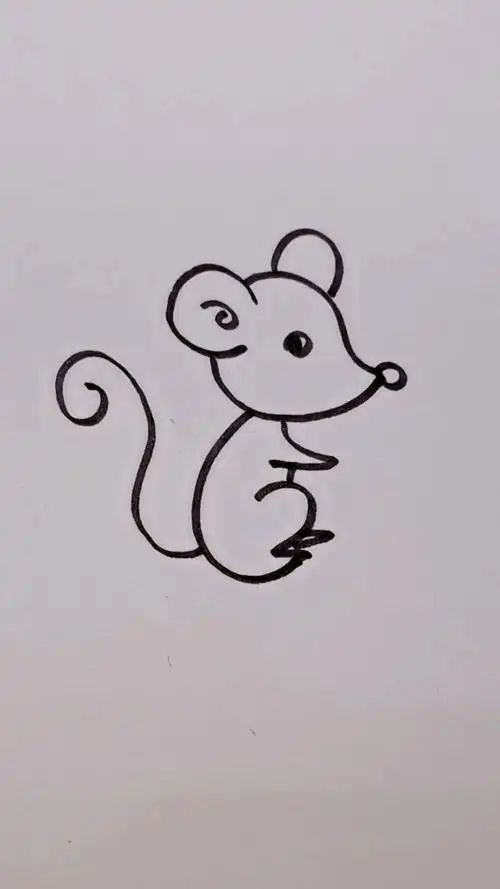 创意简笔画#小老鼠可以这样画