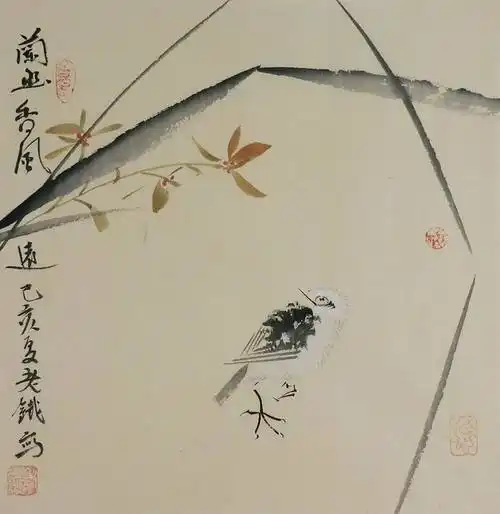 手绘字画书画客厅装饰画热销i060321老铁水墨国画花鸟画小品兰花