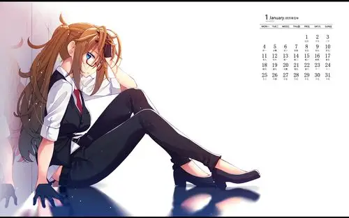 2021年1月二次元动漫美女日历壁纸