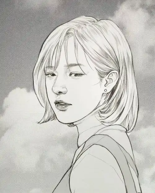 大神的美女线描,真的太绝了,干净利落的线条,临摹起来!