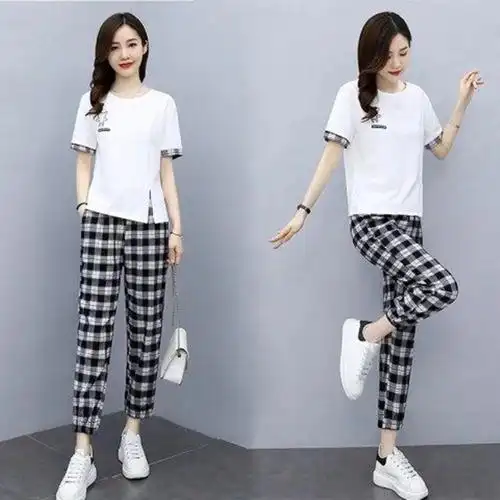 150cm微胖矮个子穿搭145娇小女装显高洋气上衣套装夏天时尚两件套