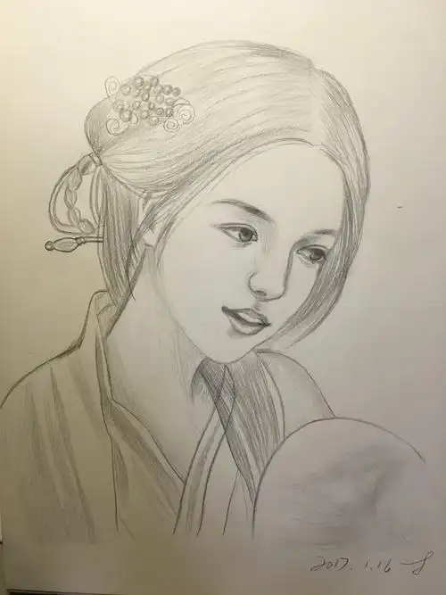 素描|古风美人