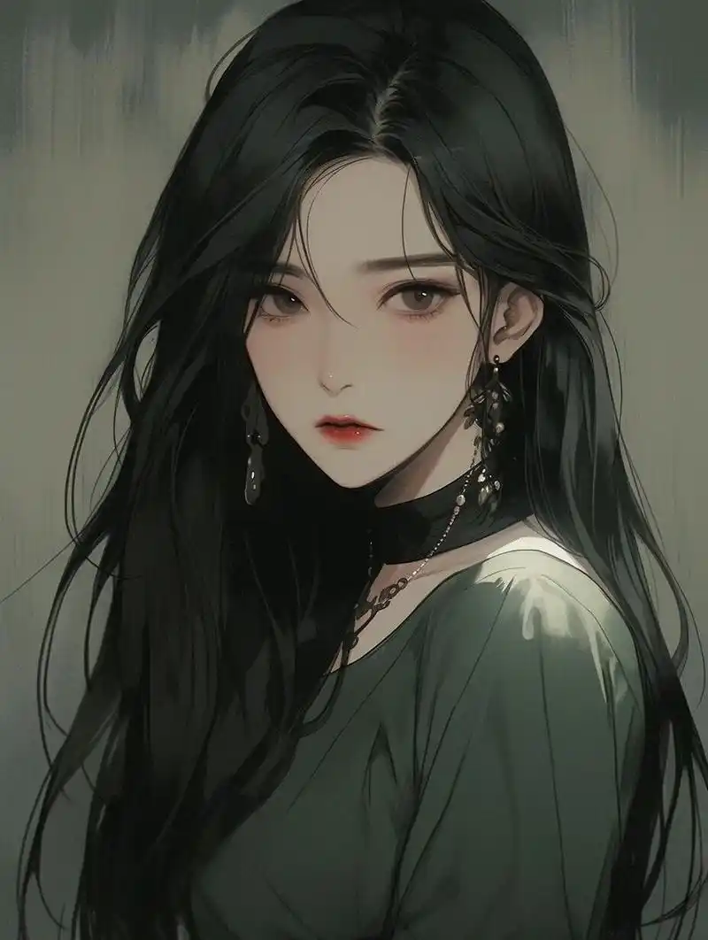 冷色系插画壁纸头像·高冷氛围感美女 我有四个愿望: 不劳而获,不学有