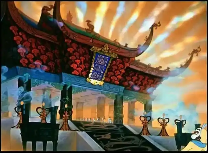 里壁厢有几根大柱,柱上缠绕着金鳞耀日赤须龙;只见那南天门,碧沉沉