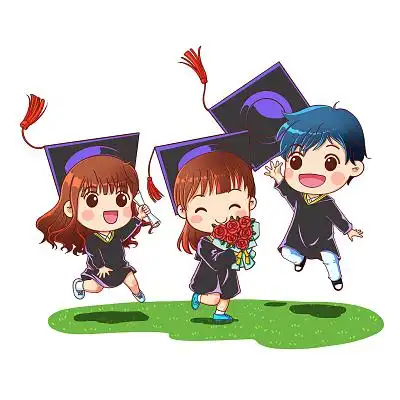 卡通手绘毕业典礼海报背景素材