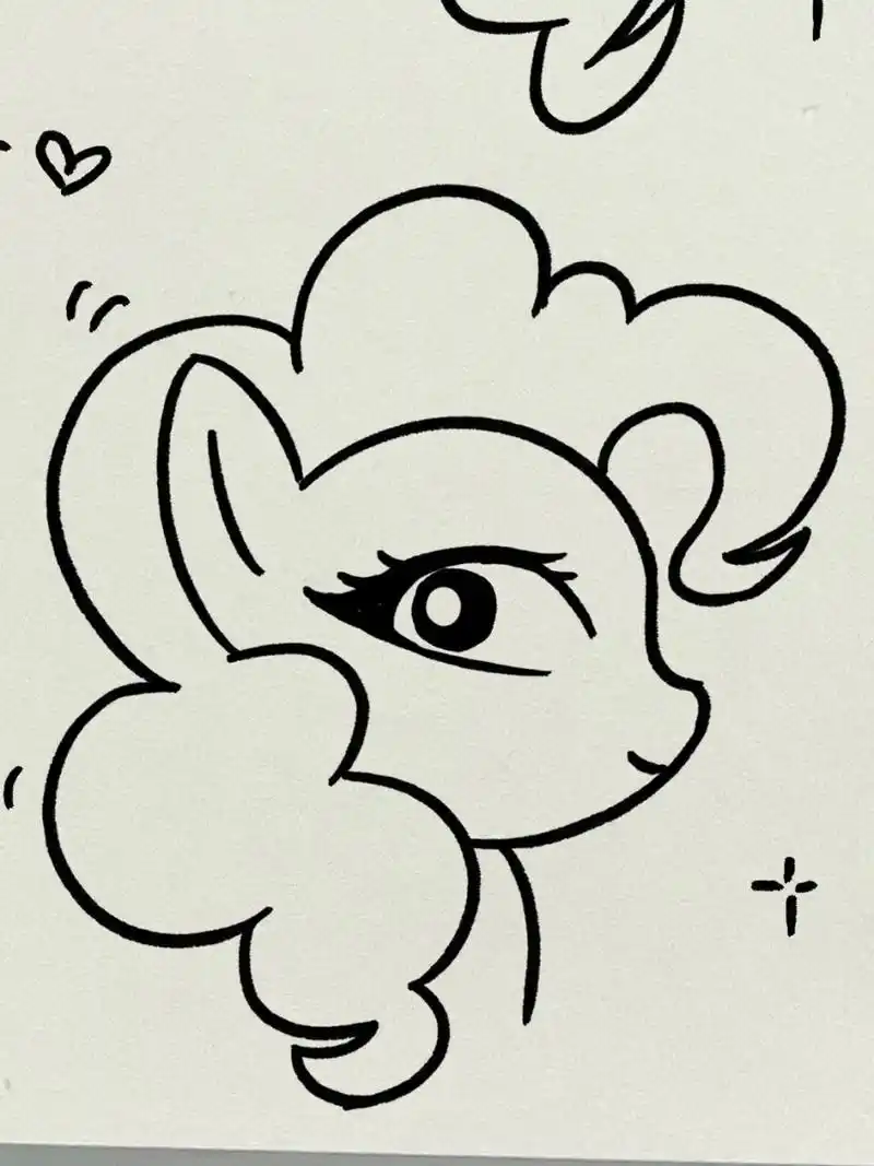 简笔画|93小马宝莉碧琪小头像来啦～ 96打卡一张碧琪的小头像