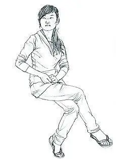 盘腿坐的人物侧面简笔画