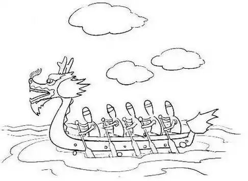 儿童龙舟简笔画图片大全 儿童龙舟简笔画