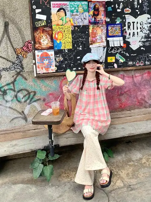 实拍实价~法式高级感甜美千金风超仙泡泡袖连衣裙 碎花休闲喇叭