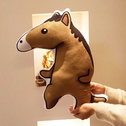 恶搞怪沙雕马抱枕公仔丑萌玩偶整蛊表情包毛绒玩具男孩生日礼物女 打