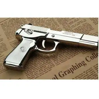 大号仿真合金儿童模型拆卸玩具枪1205不可发射银色5子弹工具合金箱