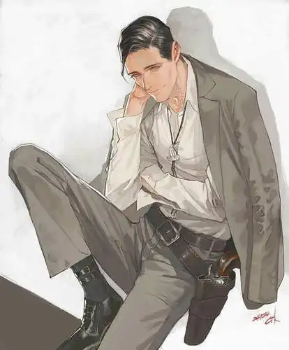 手绘大叔头像韩国画师chongtak作品