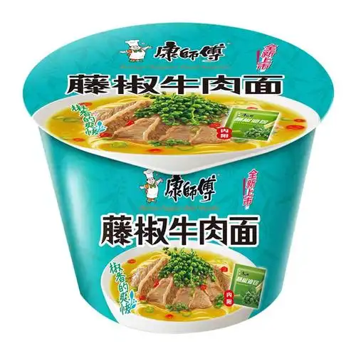 康师傅方便面藤椒牛肉面桶面102g
