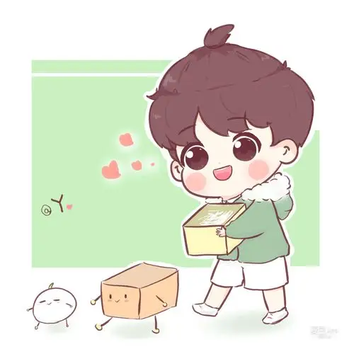 肥嘟嘟脸红润润的,简直q萌又可爱,手拿礼物盒,旁边还有排队的小汤圆们