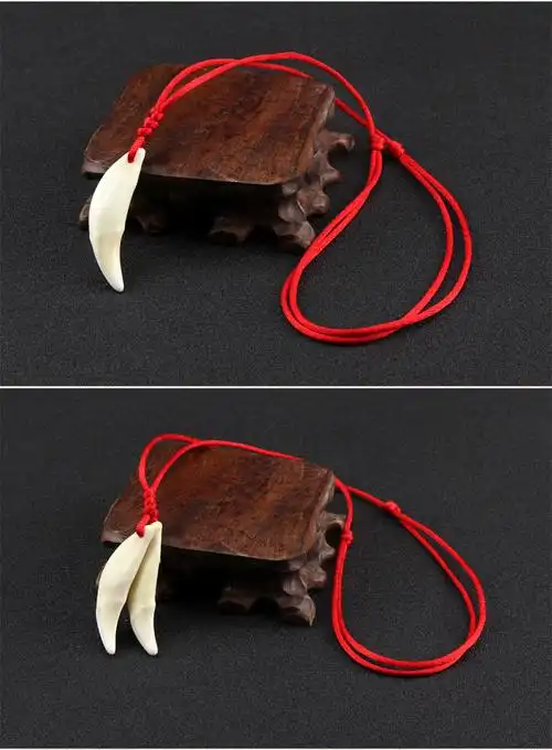 黑狗牙吊坠项链真藏獒牙齿挂件坠狼牙男女士宝宝女本命年随身饰品