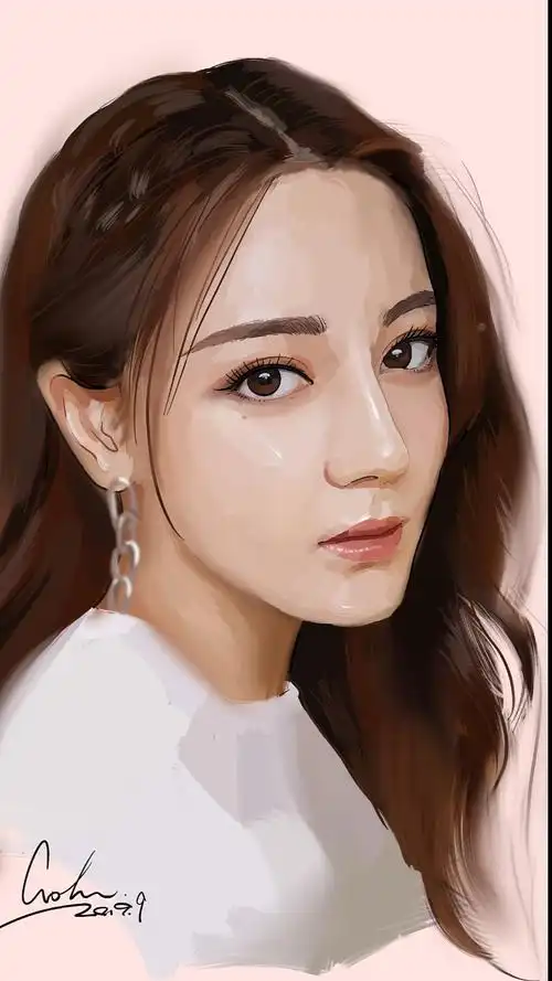 迪丽热巴#生日快乐,迪丽热巴.【手绘】