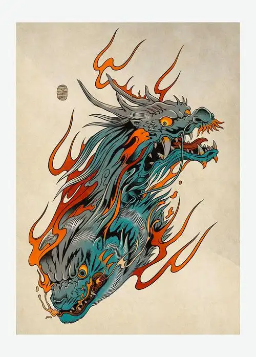 龙虎双行插画设计|插画|创作习作|守望者swangzhe