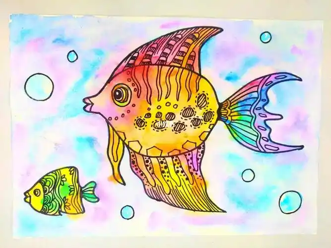 儿童画打卡no158热带鱼