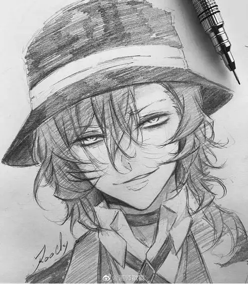 铅笔手绘超帅的动漫人物 :roody