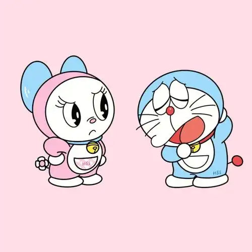 哆啦a梦情头2附线稿