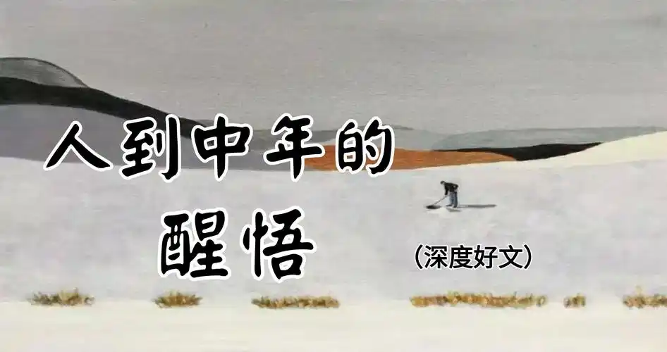 人到中年的醒悟(深度好文)
