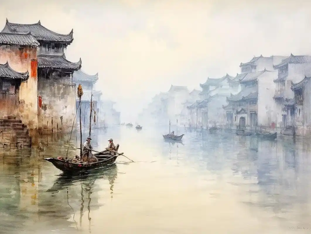 学院派 油画——19世纪的烟雨江南.能看出我采用了哪位艺术家 - 抖音