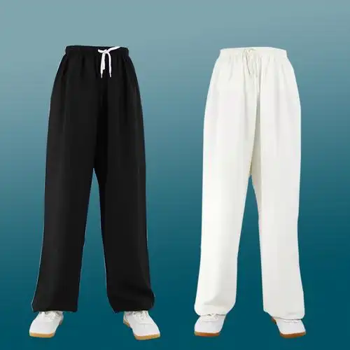 2021新品两条装太极裤棉麻春秋透气练功裤宽松灯笼裤男女太极拳晨